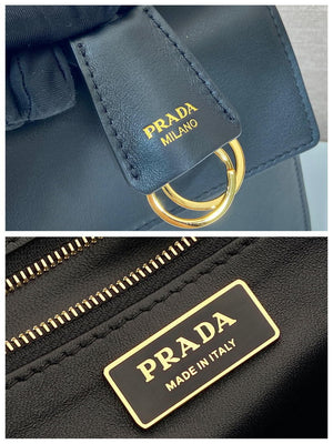 Prada Soft Sound medium leather shoulder bag 1BN023 Black - Default Title - View 9