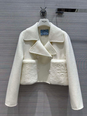 Prada Women's Fashion Clothing Cashmere Short Coat P99463 - 36 - View 1