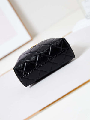Chanel AS4189 Hobo braided With top handle Shiny Lambskin & Gold-Tone Metal Black - Default Title - View 6