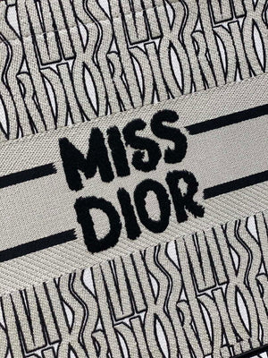 Dior M1265 Small Book Tote White and Black Miss Dior Allover Embroidery M9632 - Default Title - View 5