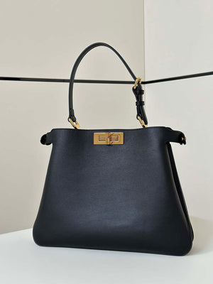Fendi 8BN353AOVHF19P8 Peekaboo Soft Medium Black leather bag 80172 - Default Title - View 2