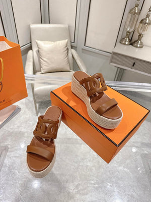 Hermes Women H242111ZvDI380 High heel espadrille in Nappa leather H90010 - 35 - View 2