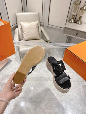 Hermes Women H242111ZvDI380 High heel espadrille in Nappa leather H90012 - 35 - View 9