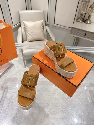 Hermes Women H242111ZvDI380 High heel espadrille in Nappa leather H90013 - 35 - View 5