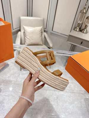 Hermes Women H242111ZvDI380 High heel espadrille in Nappa leather H90013 - 35 - View 6