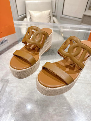 Hermes Women H242111ZvDI380 High heel espadrille in Nappa leather H90013 - 35 - View 7
