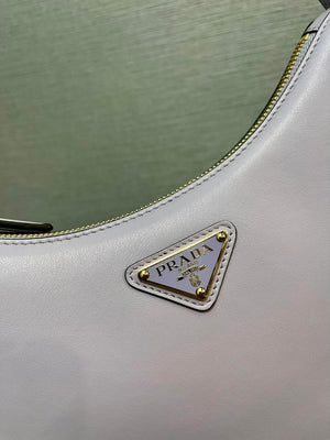 Prada 1BC194 Prada Arqué Re-Nylon and Brushed Leather Shoulder Bag Ligth Purple - Default Title - View 4