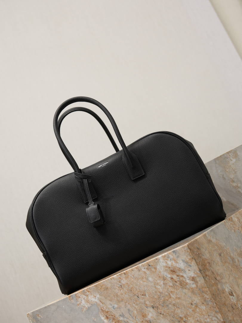 Saint Laurent YSL Sac De Jour Boston Large Nero grained leather 851687 Black Silver