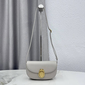 Small Dior Médaillon Flap Bag M3919QDWP_M900 Gray Grained Calfskin - Default Title - View 1