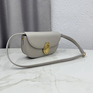 Small Dior Médaillon Flap Bag M3919QDWP_M900 Gray Grained Calfskin - Default Title - View 2