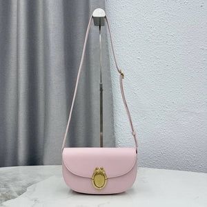 Small Dior Médaillon Flap Bag M3919QDWP_M900 Pink Grained Calfskin - Default Title - View 1