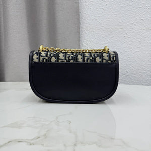 Small Dior Médaillon Flap Bag M3919QDWP_M900 Blue Dior Oblique Jacquard - Default Title - View 5