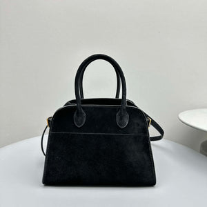 The Row Suede Soft Suede Margaux 10 Bag THR153678 Black - Default Title - View 3