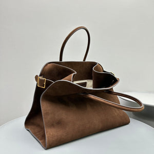 The Row THR116945 Suede Soft Margaux 17 Top Handle Bag T11008 - Default Title - View 7