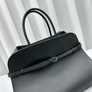 The Row W1255L72 Calfskin Margaux 15 Air buckled textured-leather tote T10993 Silver - Default Title - View 6