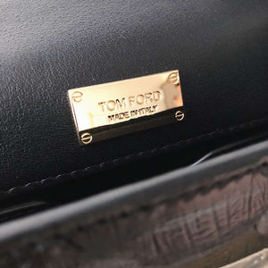 Tom Ford 25116800041 Metallic Black Python Natalia Chain Shoulder Bag - Default Title - View 9