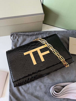 Tom Ford 5520743975 Black Python Evening Tf Disco Bag - Default Title - View 7