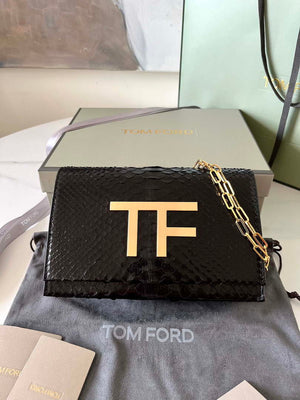 Tom Ford 5520743975 Black Python Evening Tf Disco Bag - Default Title - View 9