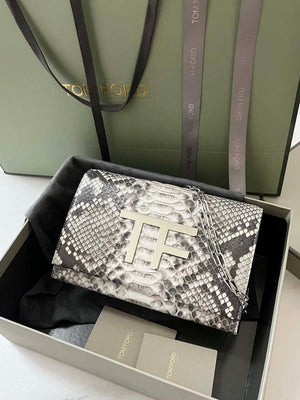 Tom Ford 5520743975 Gray Python Evening Tf Disco Bag - Default Title - View 1