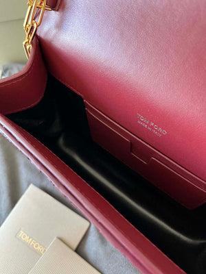 Tom Ford 5520743975 Wine Red Python Evening Tf Disco Bag - Default Title - View 3