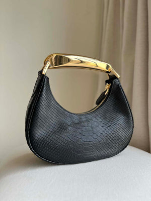 Tom Ford Black Python skin Leather Bianca Mini Hobo 5520708811 - Default Title - View 5
