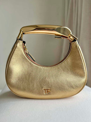 Tom Ford Grain Leather Bianca Mini Hobo 5520708811 Gold - Default Title - View 2