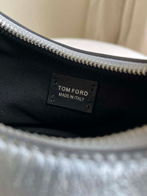 Tom Ford Grain Leather Bianca Mini Hobo 5520708811 Silver - Default Title - View 8
