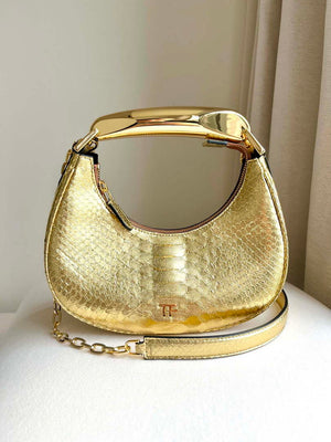 Tom Ford Python skin Leather Bianca Mini Hobo 5520708811 Gold - Default Title - View 1