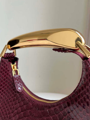 Tom Ford Python skin Leather Bianca Mini Hobo 5520708811 Wine Red - Default Title - View 6