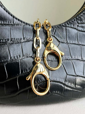 Tom Ford Shiny Stamped Crocodile Leather Bianca Mini Hobo 5520708811 Black - Default Title - View 7