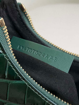 Tom Ford Shiny Stamped Crocodile Leather Bianca Mini Hobo 5520708811 Dark Green - Default Title - View 8