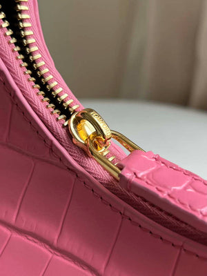 Tom Ford Shiny Stamped Crocodile Leather Bianca Mini Hobo 5520708811 Pink - Default Title - View 5
