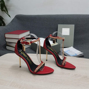 Tomford Shiny Leather Padlock Pointy Naked Sandal 105mm W22732 - 35 - View 1