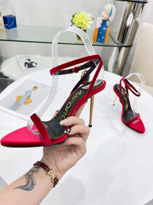 Tomford Shiny Leather Padlock Pointy Naked Sandal 105mm W228026 - 35 - View 2