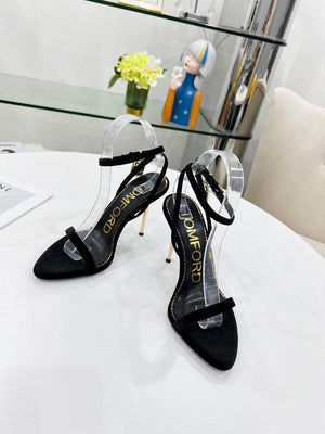 Tomford Shiny Leather Padlock Pointy Naked Sandal 105mm W228027 - 35 - View 8