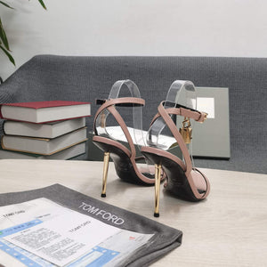 Tomford Shiny Leather Padlock Pointy Naked Sandal 105mm W22803 - 35 - View 6