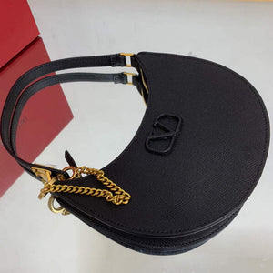 Valentino 1W2P0W19RQR Mini Vlogo Signature Grainy Calfskin Hobo Bag Black - Default Title - View 5