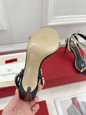 Valentino 2W0S0GX6JSI Rockstud Sandal In Nappa Leather With Plexi Heel 80mm V98825 - US 4=Euro 35 - View 9