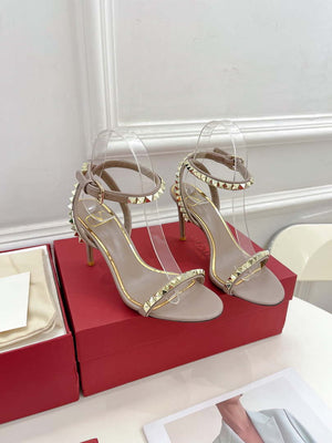 Valentino 2W0S0GX6JSI Rockstud Sandal In Nappa Leather With Plexi Heel 80mm V98827 - US 4=Euro 35 - View 1