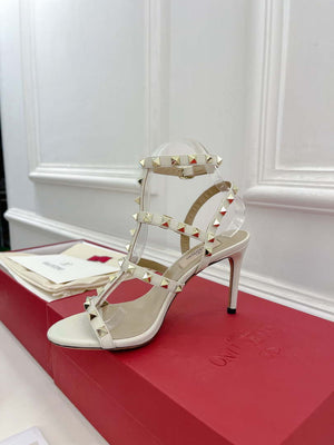 Valentino 3W2S0A27JXH Rockstud Metallic Calfskin Leather Ankle Strap Sandal 80 MM V98822 - US 4=Euro 35 - View 5