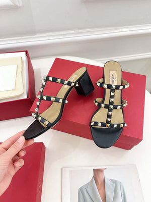 Valentino 3W2S0C47VOD Rockstud Flat Slide Sandal 60MM V98842 - US 4=35 - View 3