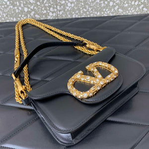 Valentino 4W2P0Z28IFI_P16 Valentino Garavani Mini Loco calfskin bag with crystals Black - Default Title - View 8