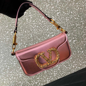 Valentino 4W2P0Z28IFI_P16 Valentino Garavani Mini Loco calfskin bag with crystals Pink - Default Title - View 6