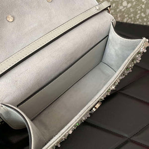 Valentino 5W2B0N86NKG_ZF7 Valentino Garavani Loc¨° Small Embroidered Shoulder Bag Gray - Default Title - View 8