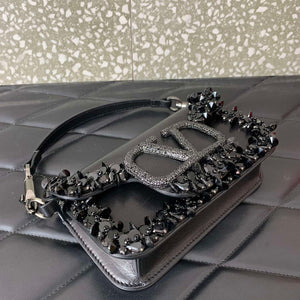 Valentino 5W2B0N86NKG_ZF7 Valentino Garavani Loc¨° Small Embroidered Shoulder Bag Black - Default Title - View 9