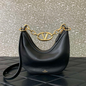 Valentino 6W2P0AK3SNP_I16 Vlogo Signature Mini Hobo Bag In Grainy Calfskin Black - Default Title - View 2