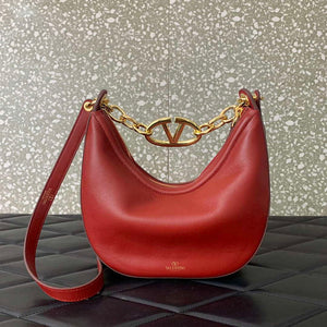Valentino 6W2P0AK3SNP_I16 Vlogo Signature Mini Hobo Bag In Grainy Calfskin Red - Default Title - View 2