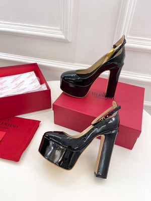 Valentino Garavani Tan-go Platform Pump In Patent Leather 155MM Black - 35 - View 6