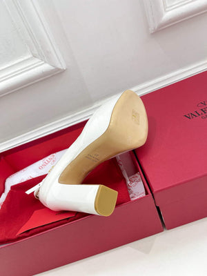 Valentino Garavani Tan-go Platform Pump In Patent Leather 155MM White - 35 - View 9