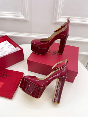 Valentino Garavani Tan-go Platform Pump In Patent Leather 155MM Dark Red - 35 - View 5